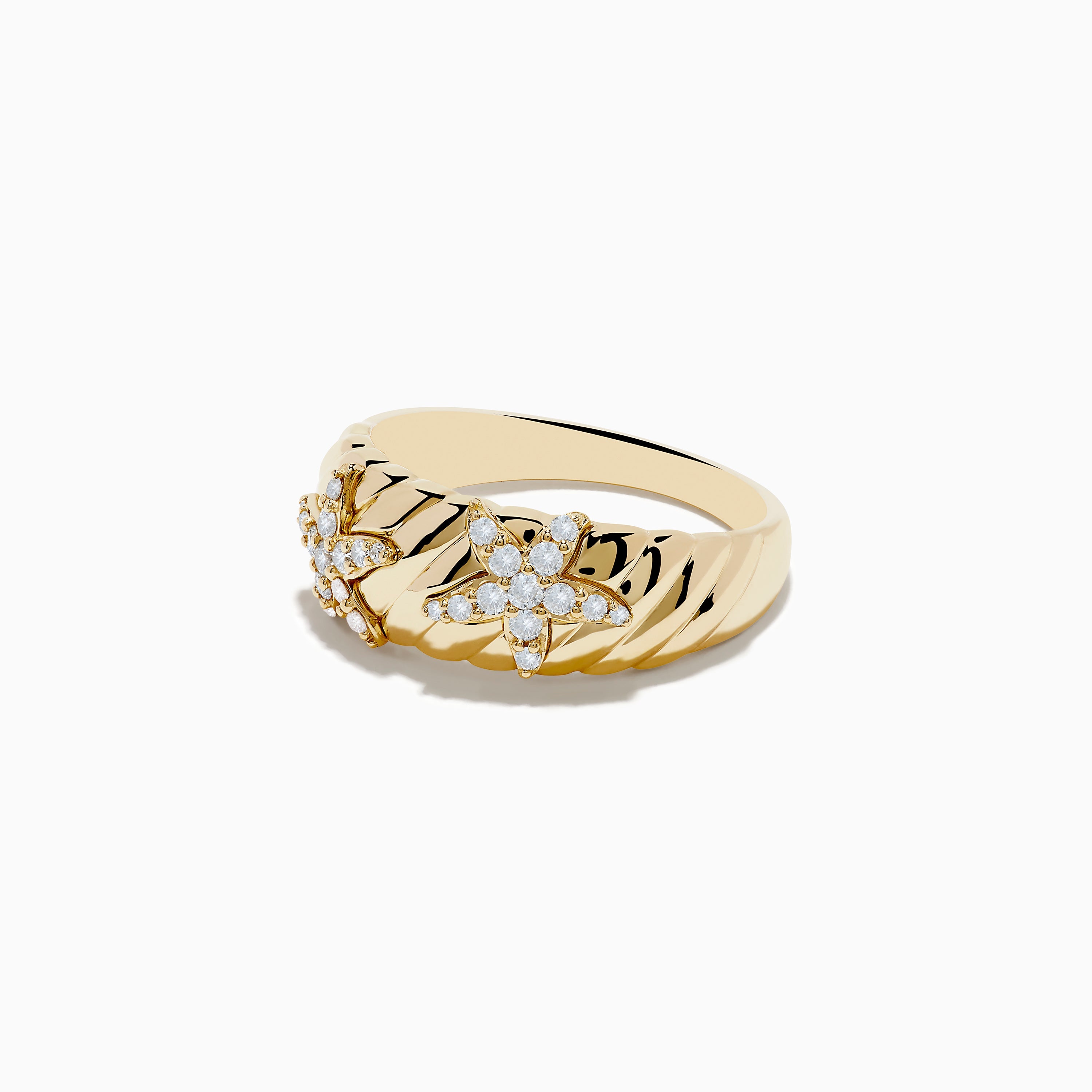 Seaside 14K Yellow Gold Diamond Starfish Ring