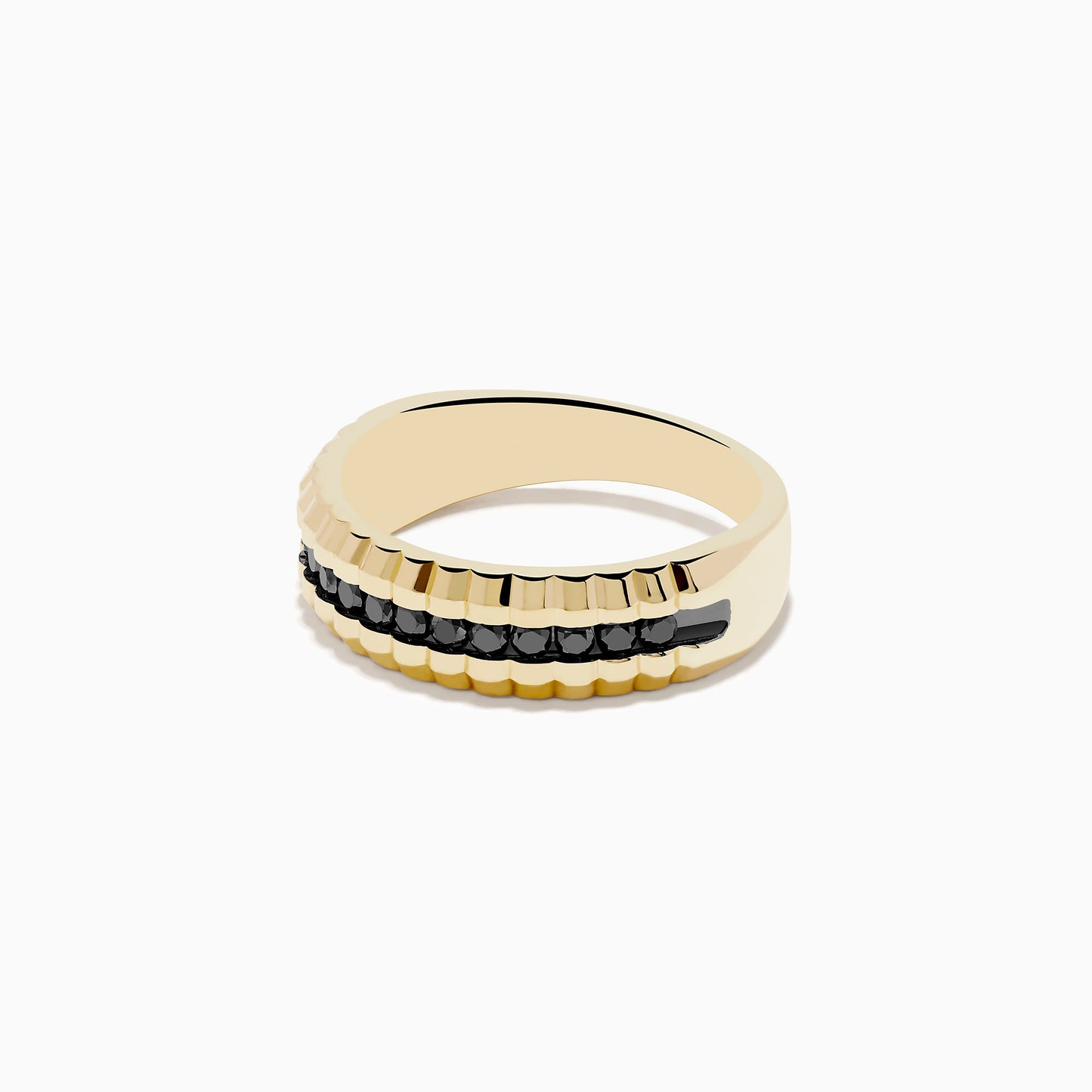 Men's 14K Yellow Gold Black Diamond Ring