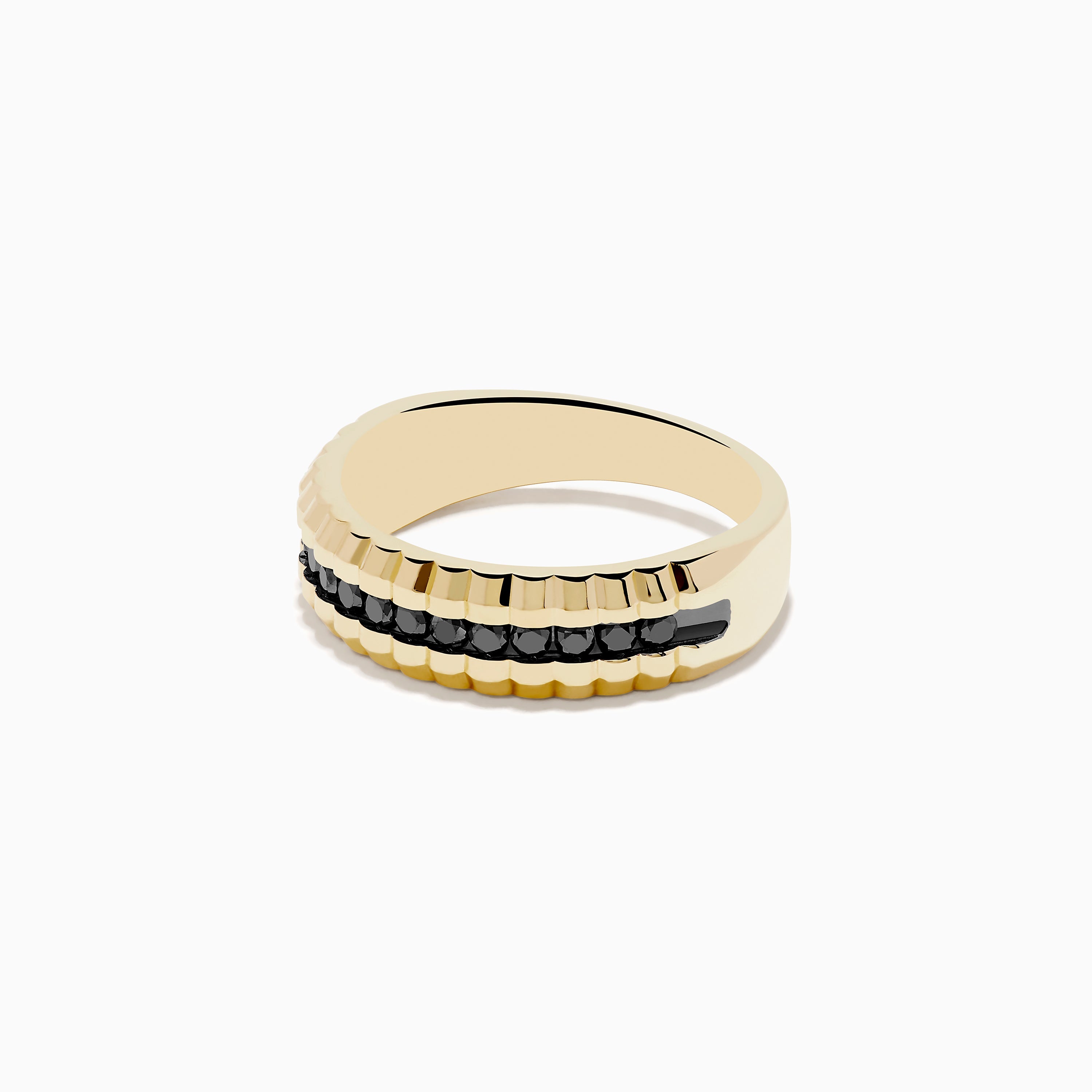 Men's 14K Yellow Gold Black Diamond Ring