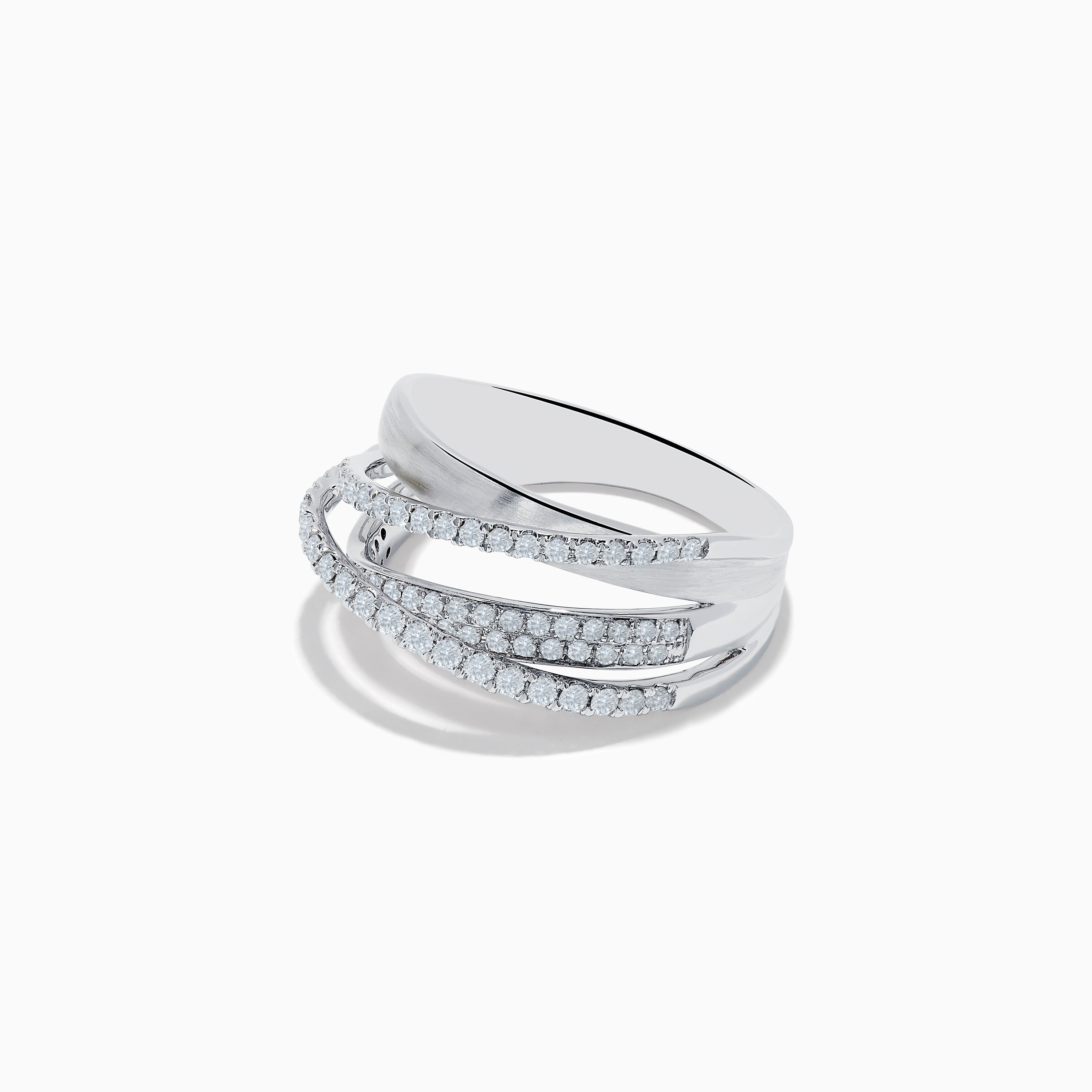 14K White Gold Diamond Crossover Ring