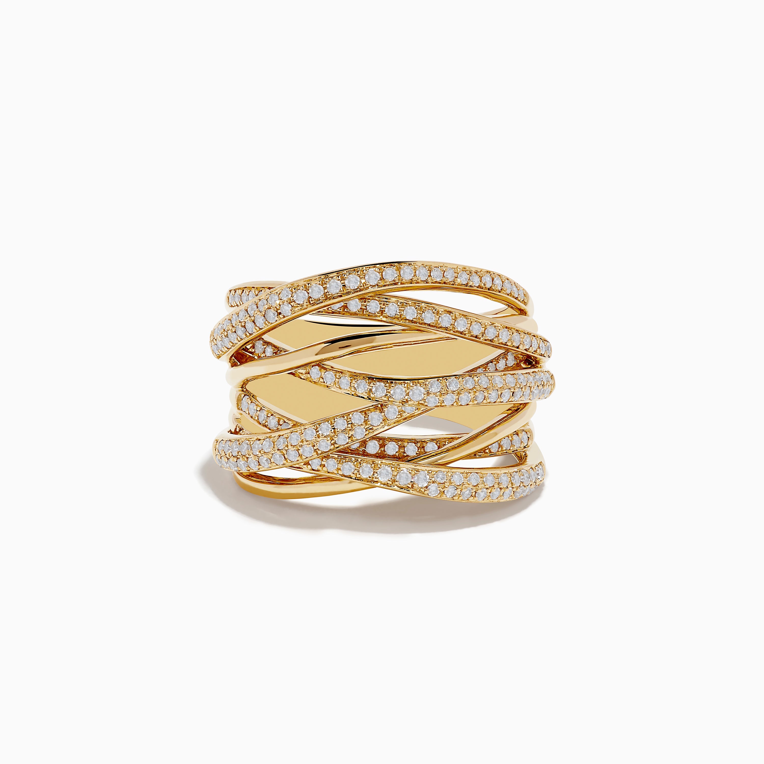 D'Oro 14K Yellow Gold Diamond Ring