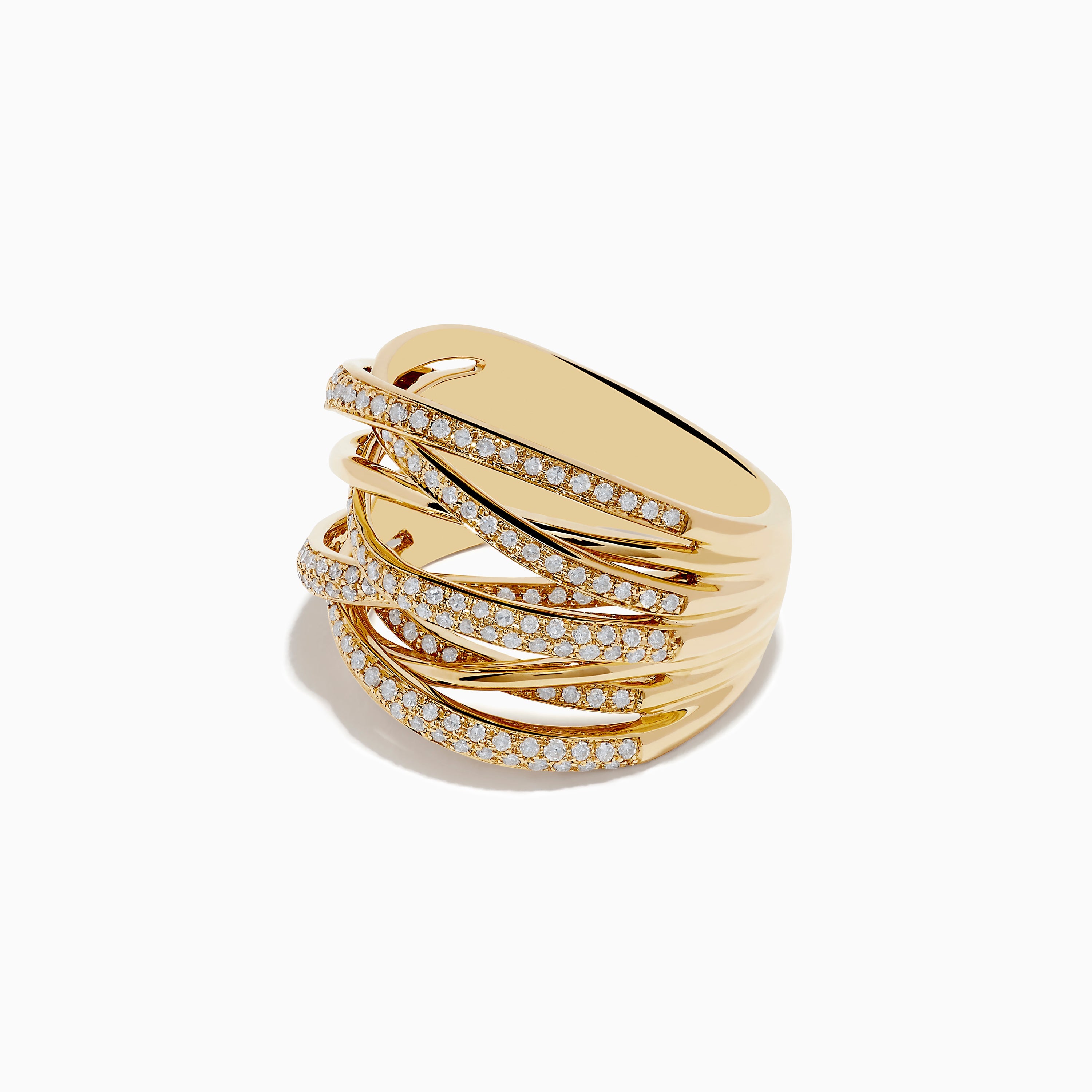 D'Oro 14K Yellow Gold Diamond Ring