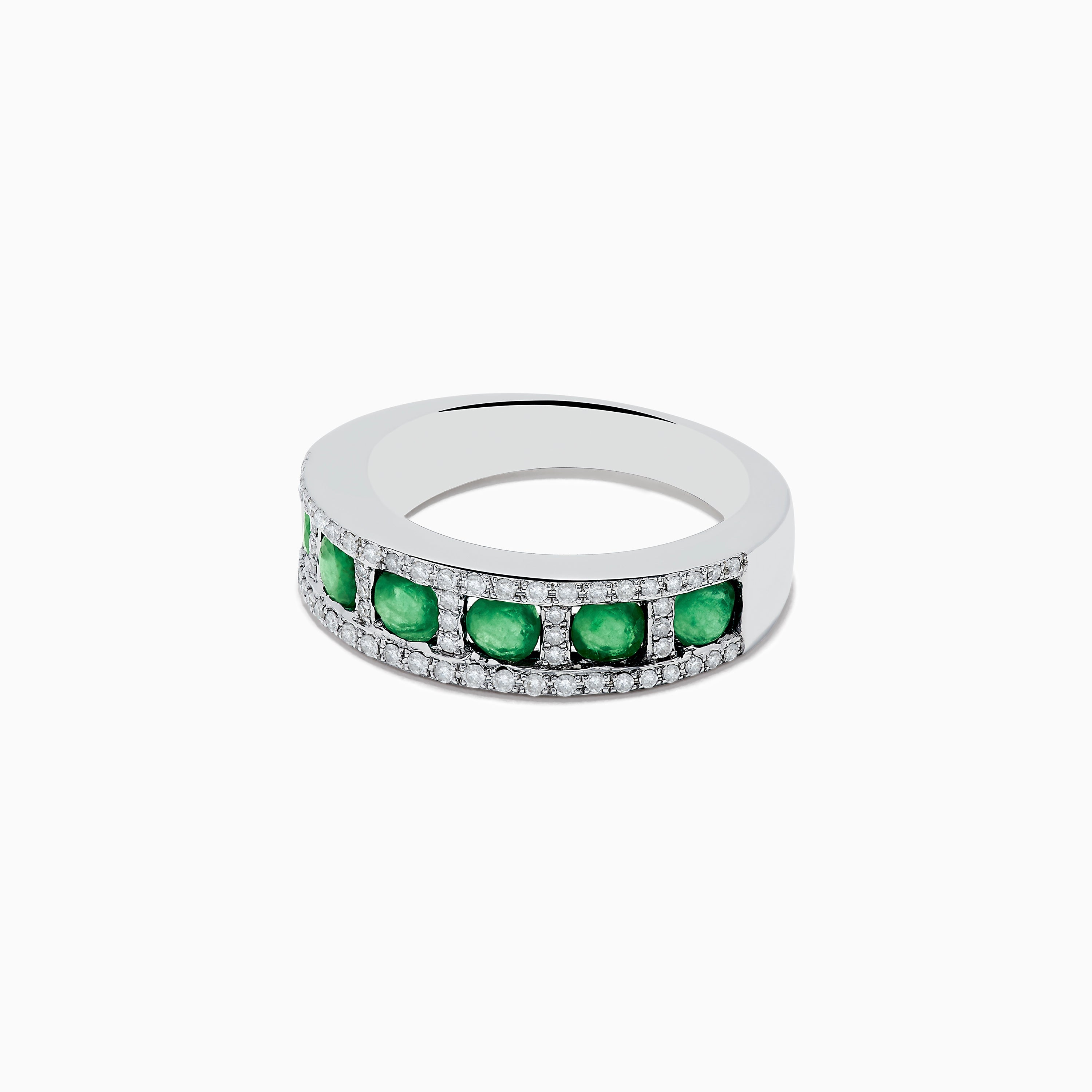 Brasilica 14K White Gold Emerald and Diamond Ring