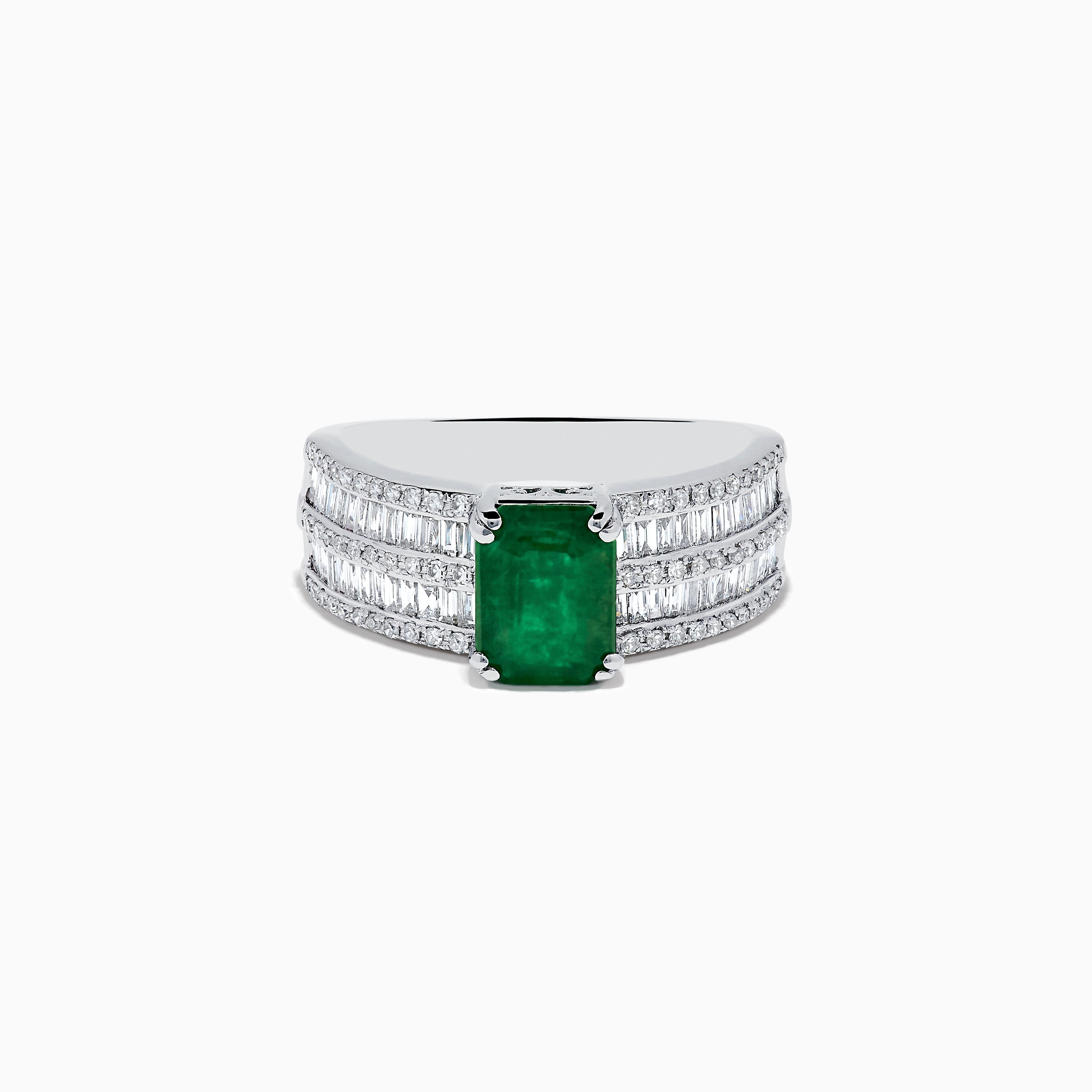 14K Brasillica White Gold Emerald and DiamondRing