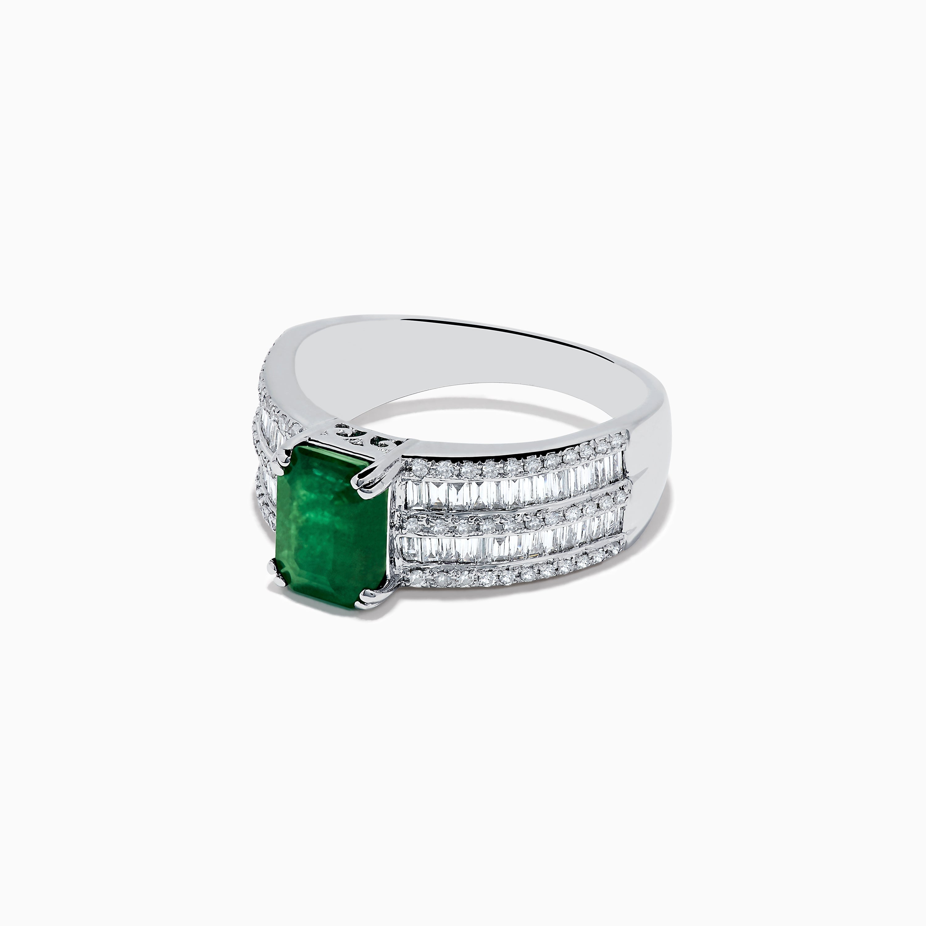 14K Brasillica White Gold Emerald and DiamondRing