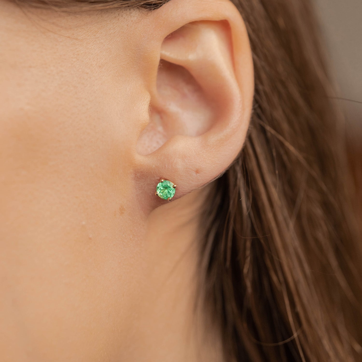 14K solid gold diamond hoop earrings for women with brilliant round-cut diamonds, perfect for luxury everyday wear.