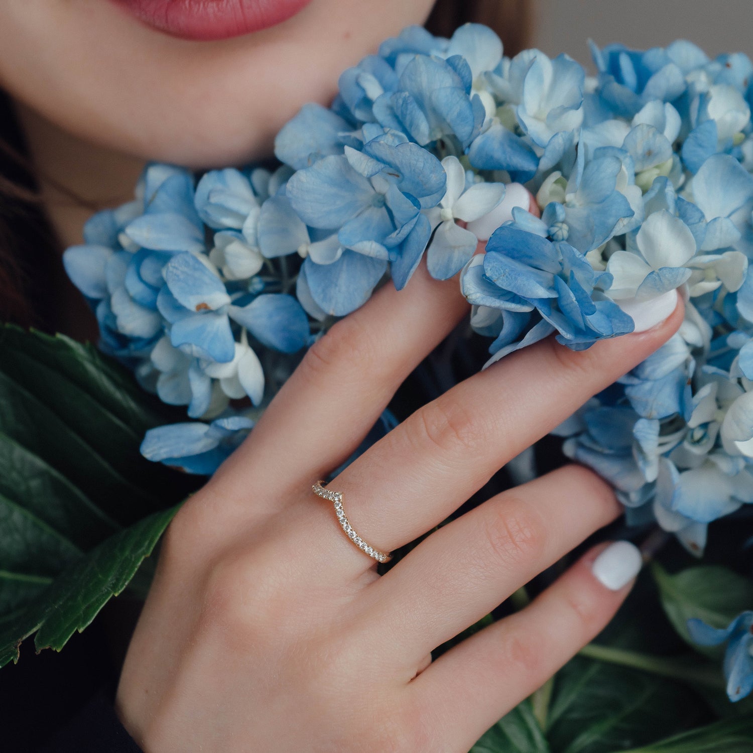 V Shape Half Eternity Ring No.2