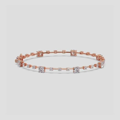 Rose Gold Solitaire Diamond Tennis Bracelet
