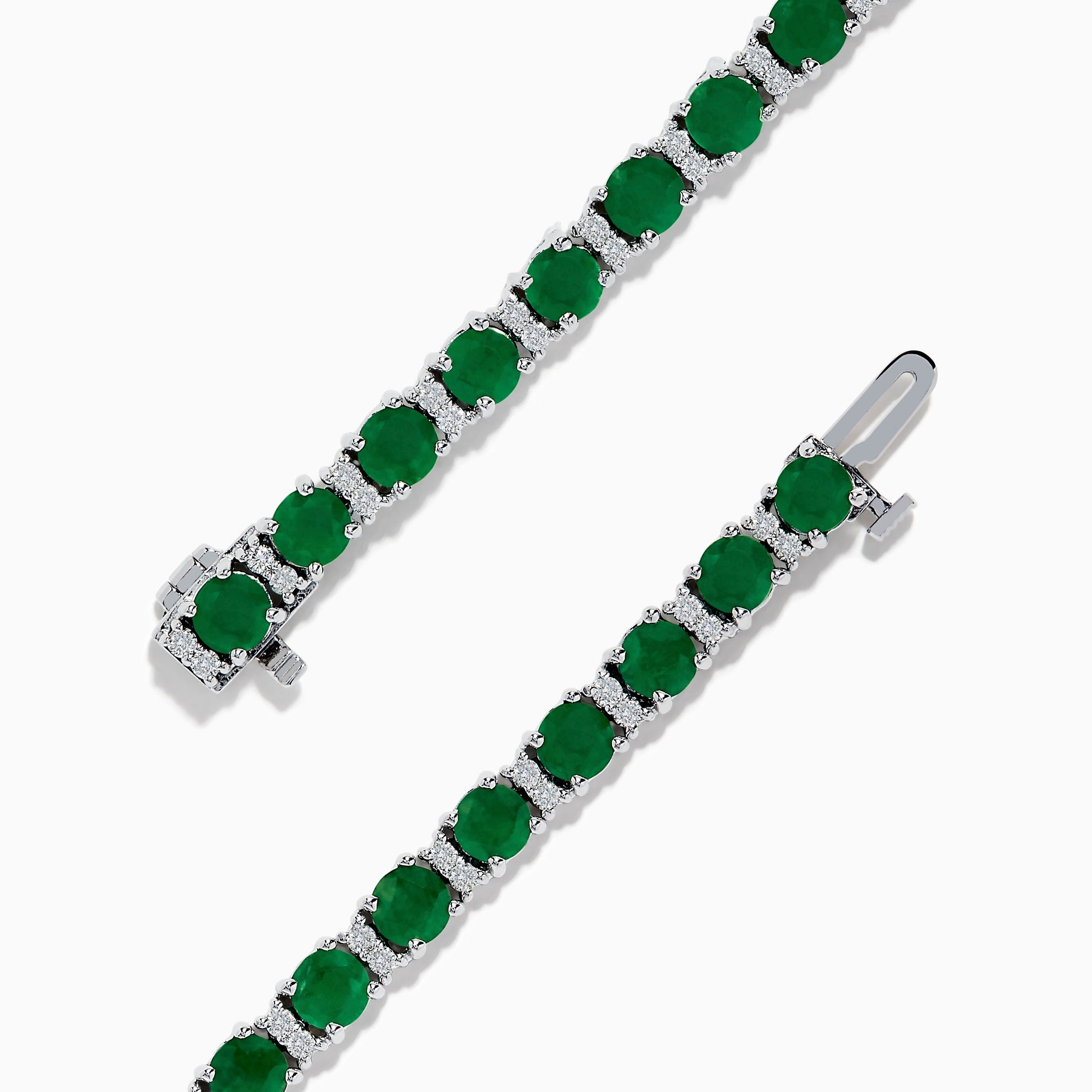 Brasilica 14K White Gold Emerald Tennis Bracelet