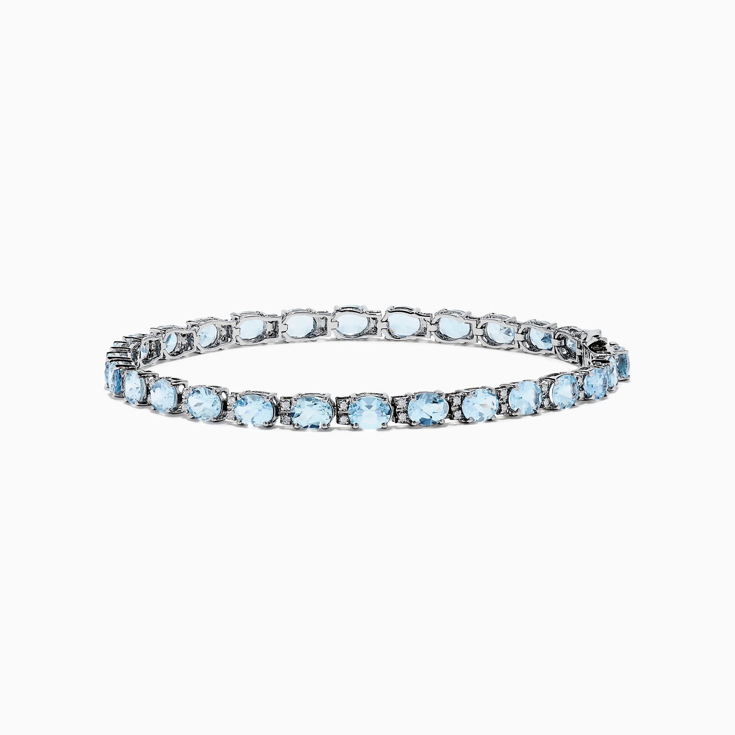 Aquarius 14K White Gold Aquamarine Tennis Bracelet