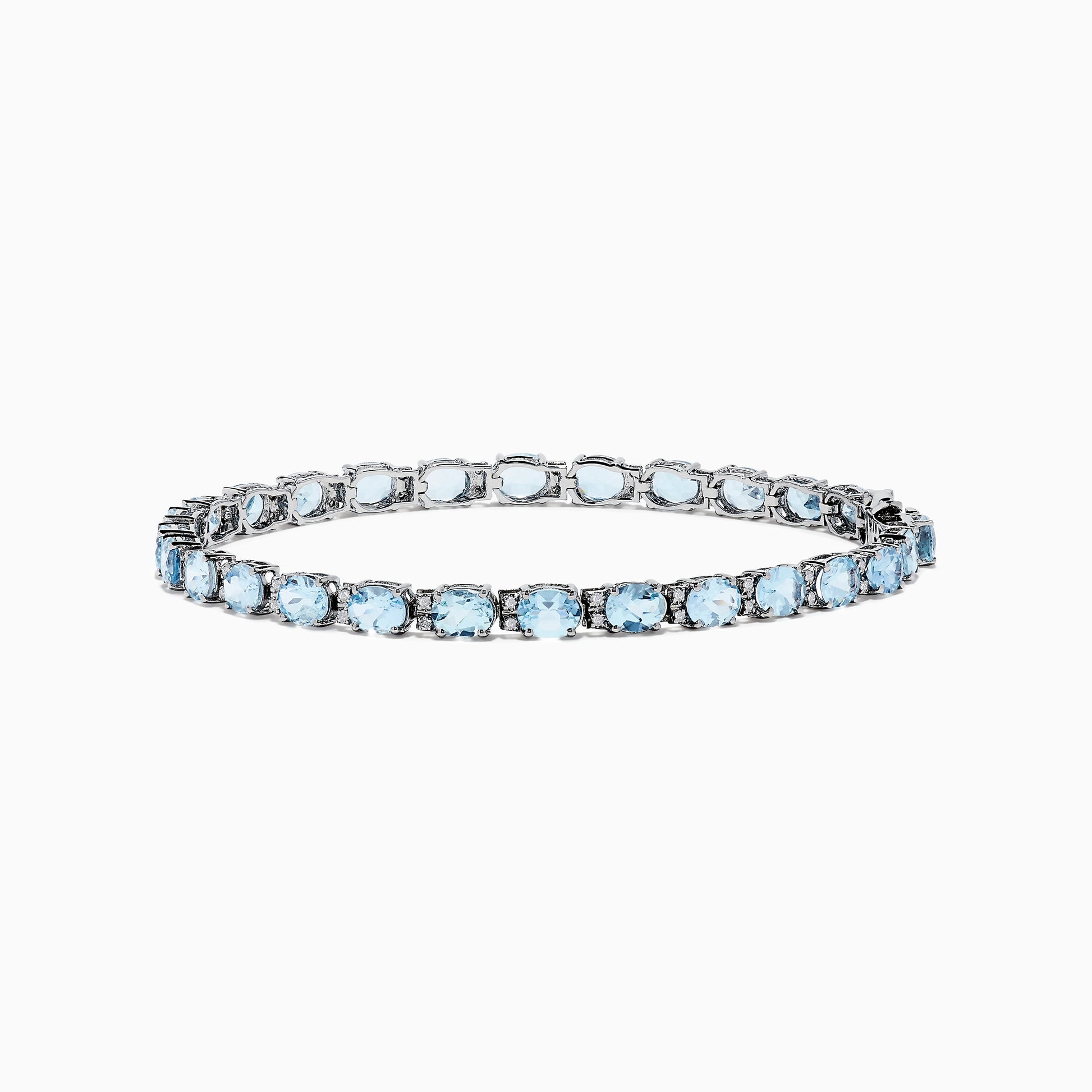 Aquarius 14K White Gold Aquamarine Tennis Bracelet