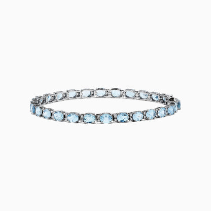 Aquarius 14K White Gold Aquamarine Tennis Bracelet