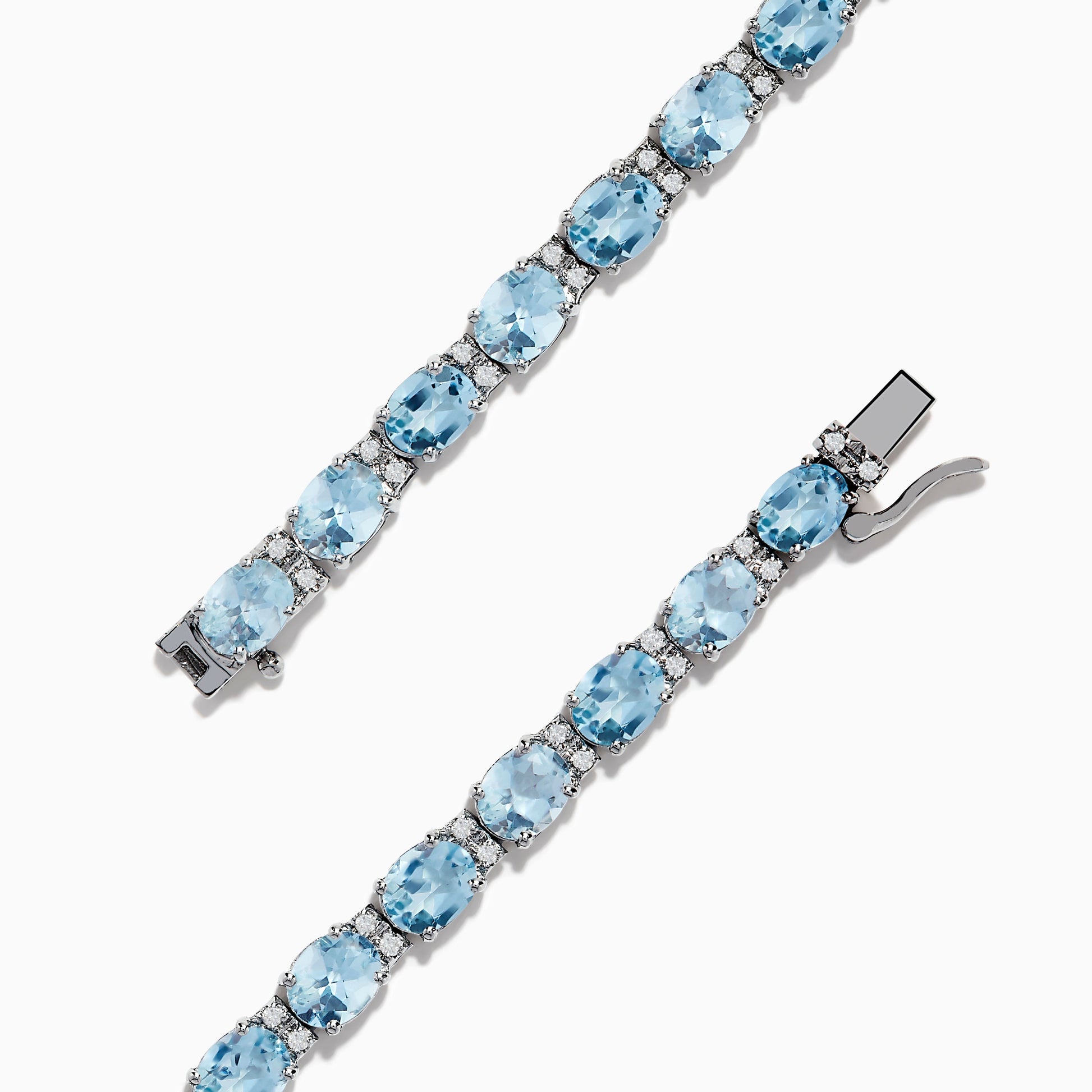 Aquarius 14K White Gold Aquamarine Tennis Bracelet