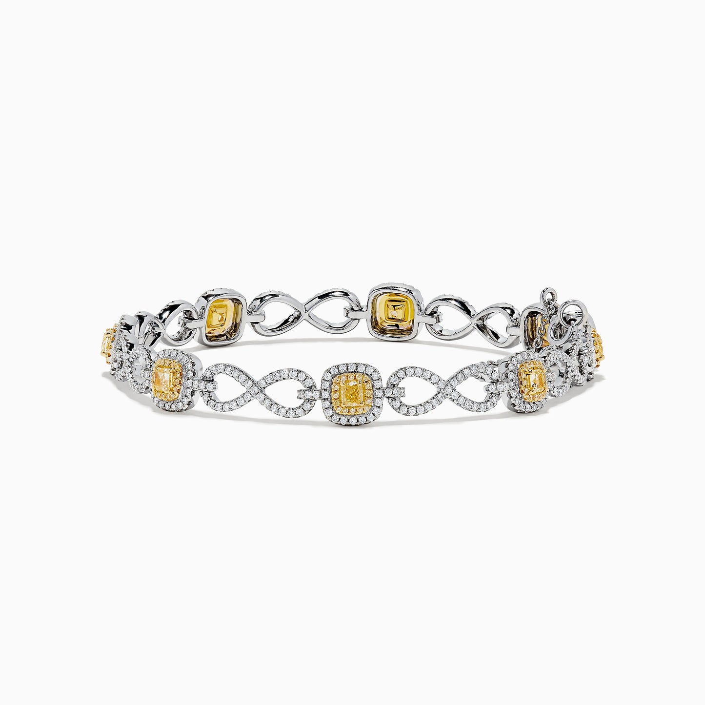 Canare 14K Two Tone Gold Yellow and White Diamond Infinity Tennis Bracelet