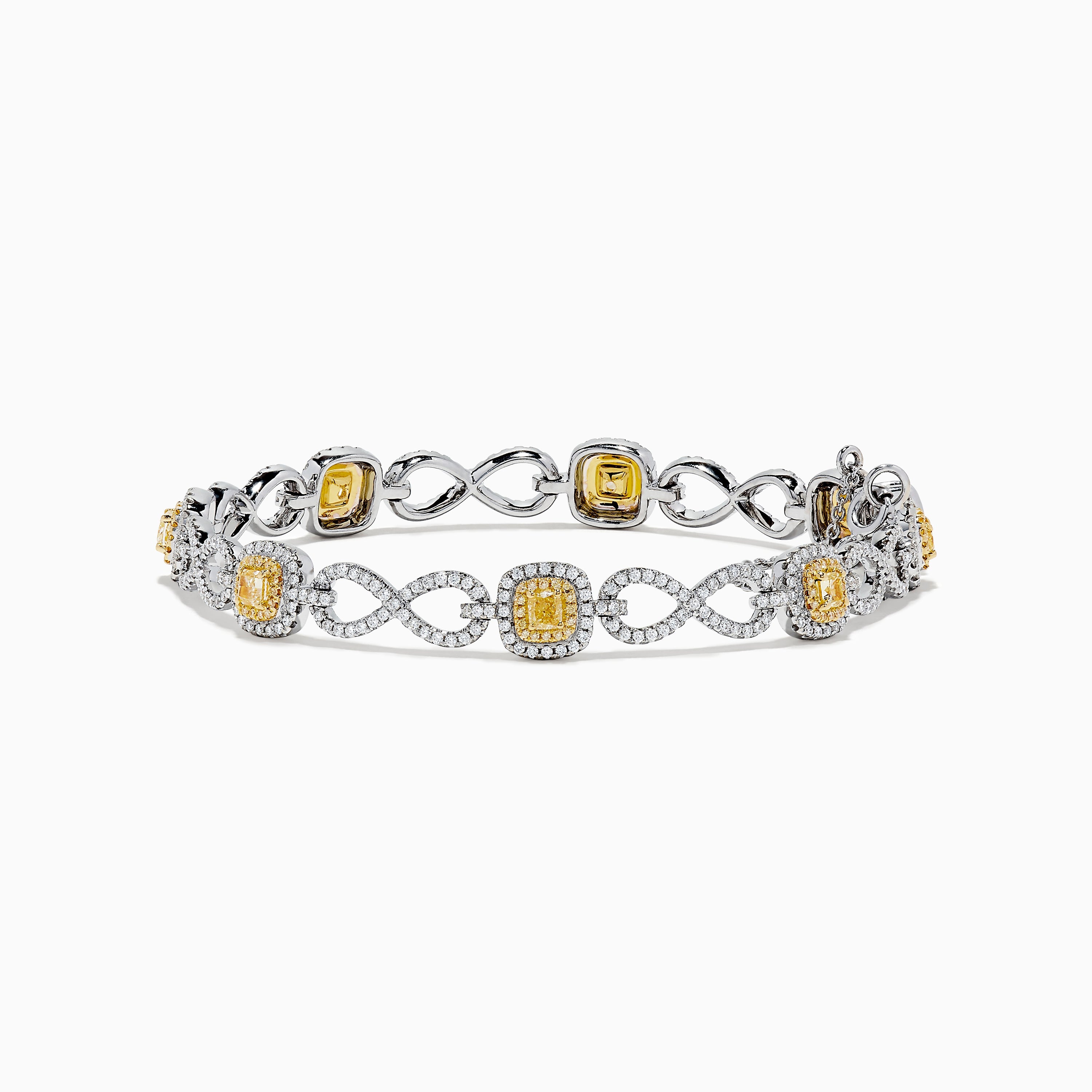 Canare 14K Two Tone Gold Yellow and White Diamond Infinity Tennis Bracelet