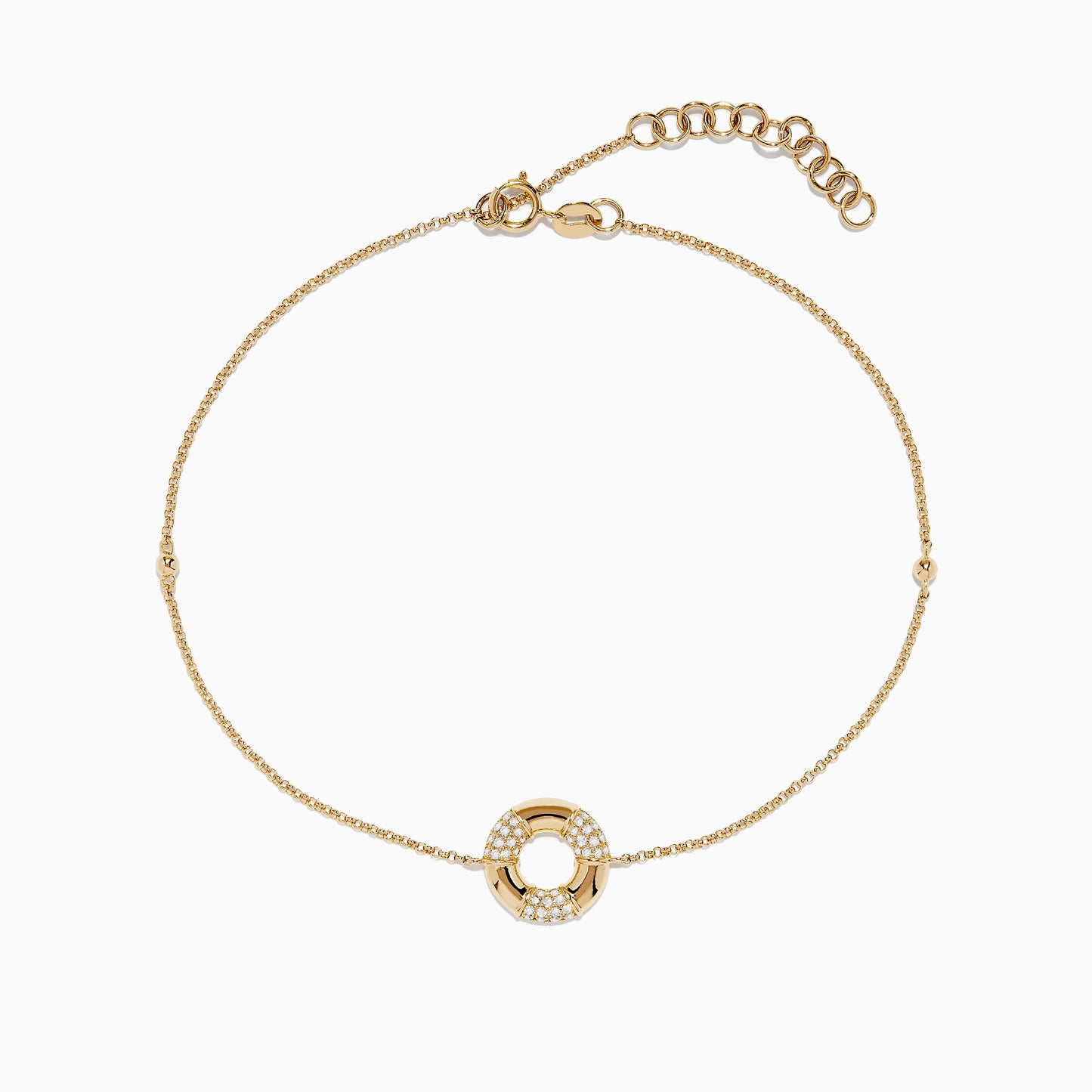 Novelty 14K Yellow Gold Diamond Ankle Bracelet