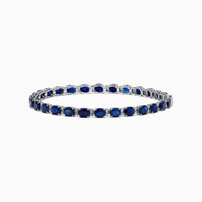 Royale Bleu 14K Gold Sapphire & Diamond Tennis Bracelet, 12.21 TCW