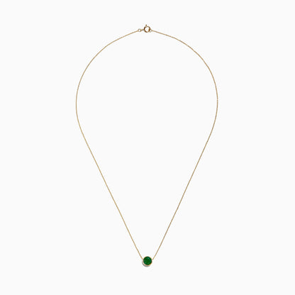 14K Yellow Gold Emerald Necklace, 0.81 TCW