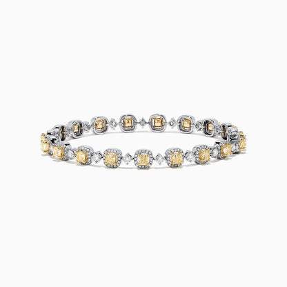 Canare 18K Gold Yellow & White Diamond Tennis Bracelet