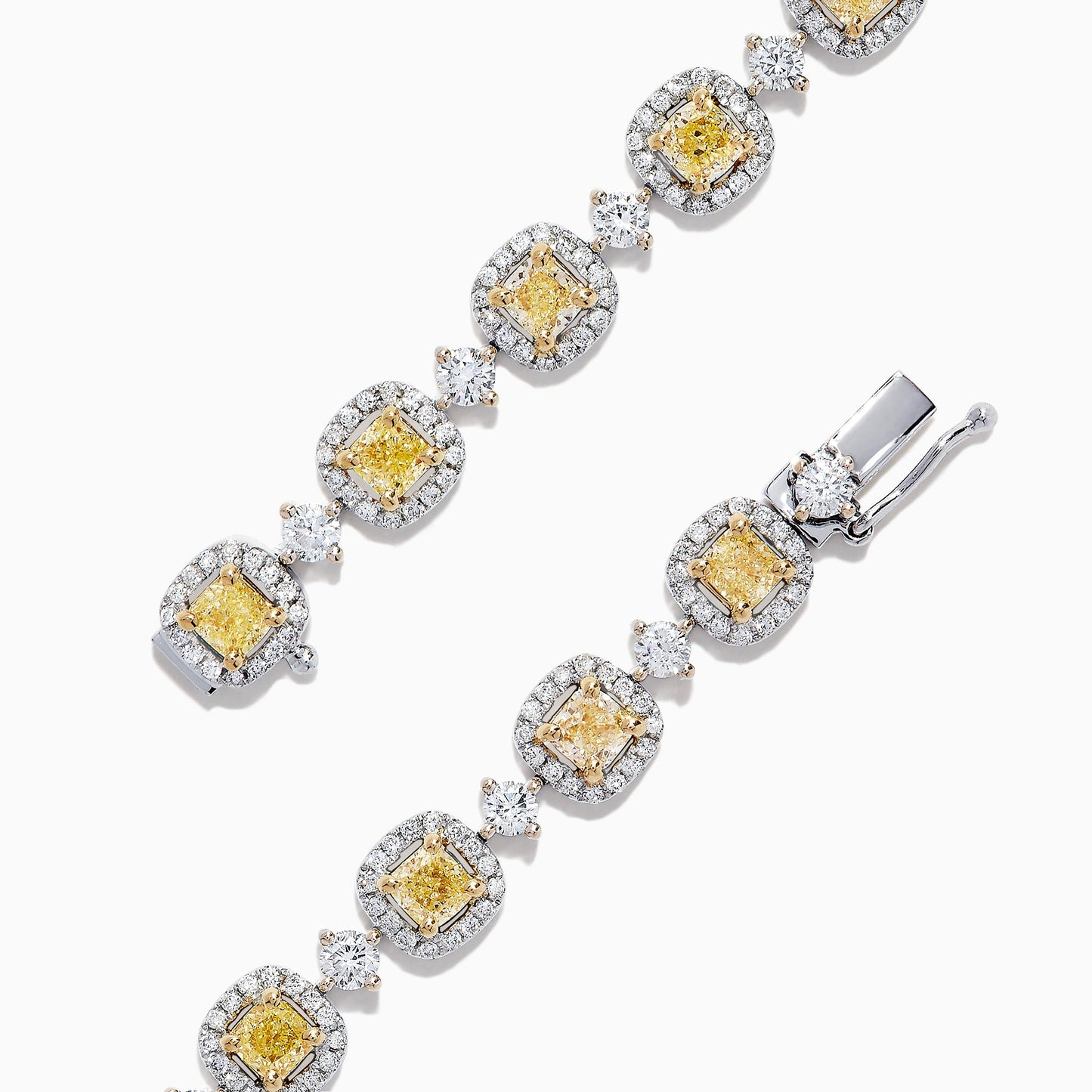 Canare 18K Gold Yellow & White Diamond Tennis Bracelet