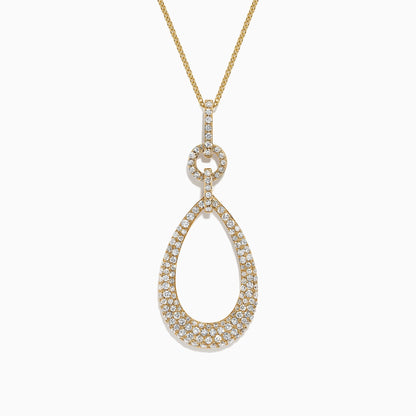 14K Yellow Gold Diamond Pendant, 1.22 TCW