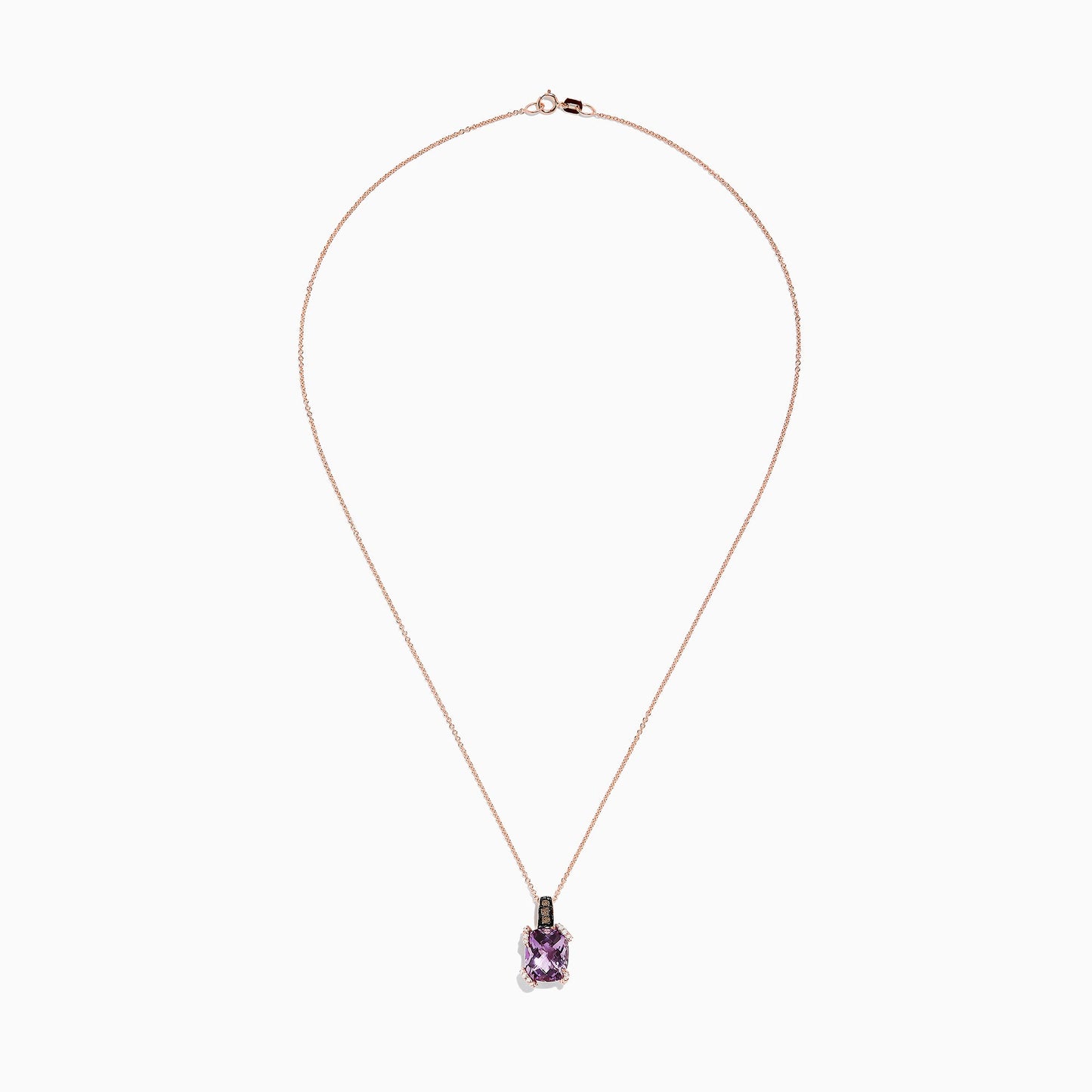 14K Rose Gold Amethyst and Diamond Pendant, 3.92 TCW