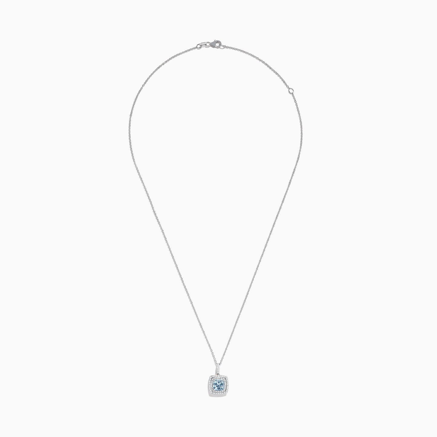 Aquarius 14K White Gold Aquamarine and Diamond Pendant