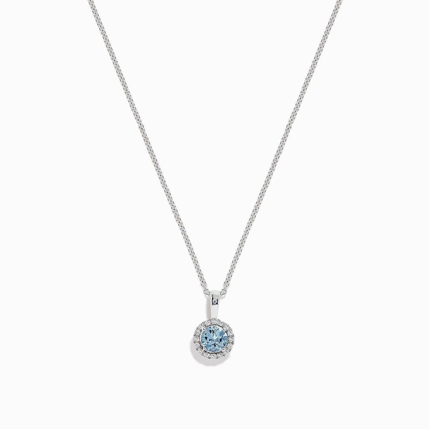 Aquarius 14K White Gold Aquamarine and Diamond Pendant, 0.56 TCW
