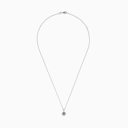 Aquarius 14K White Gold Aquamarine and Diamond Pendant, 0.56 TCW