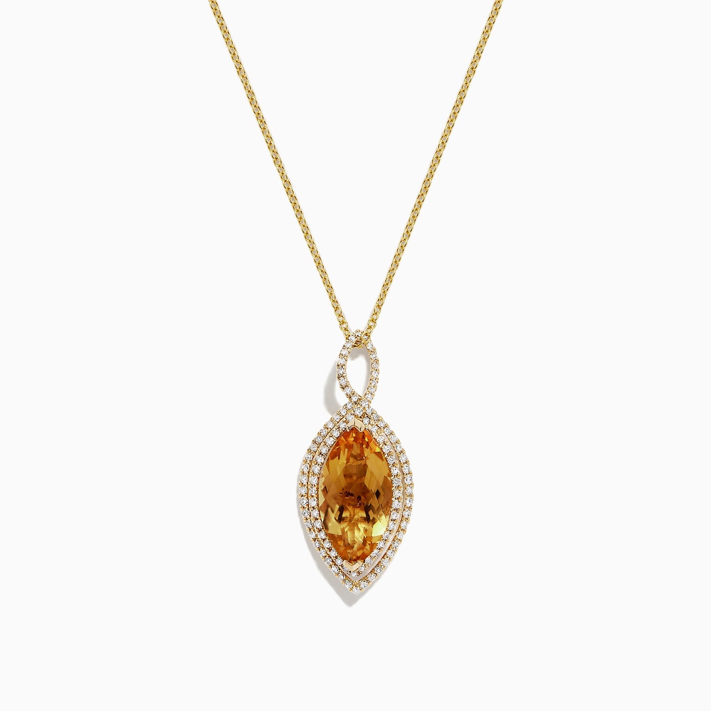 Sunset 14K Yellow Gold Citrine and Diamond Pendant