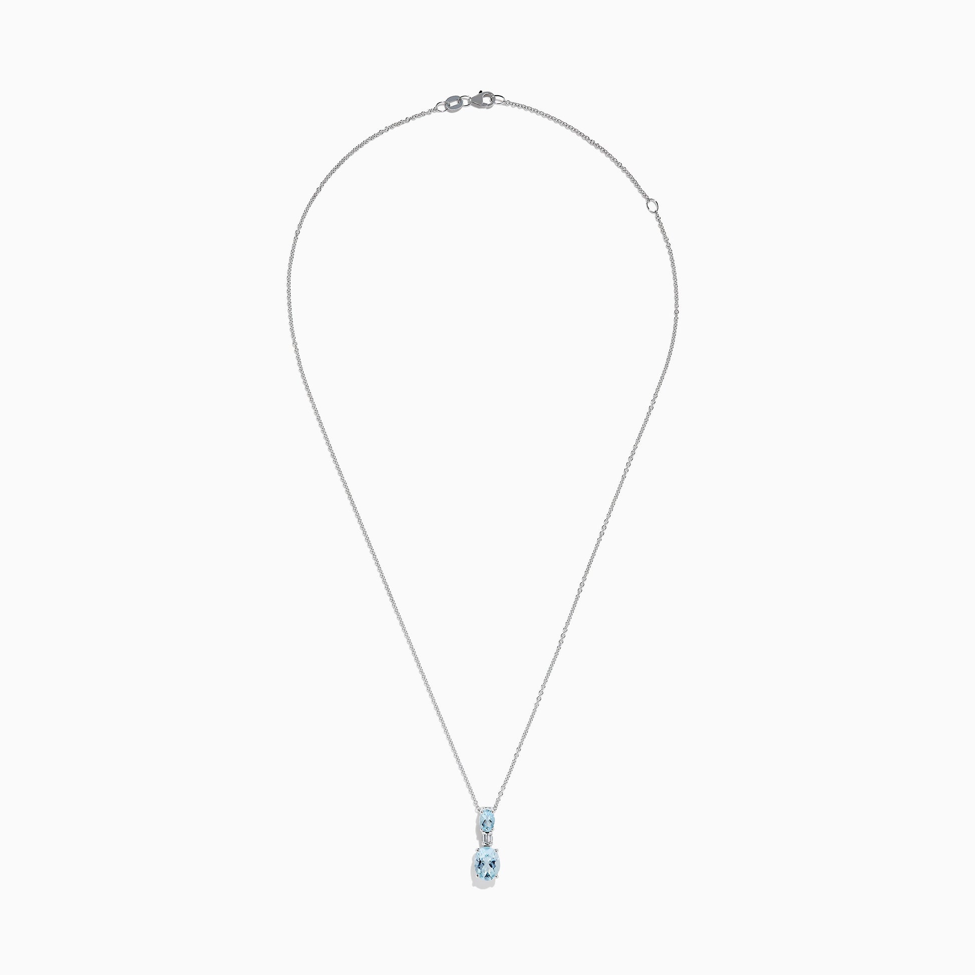 Aquarius 14K White Gold Aquamarine and Diamond Pendant