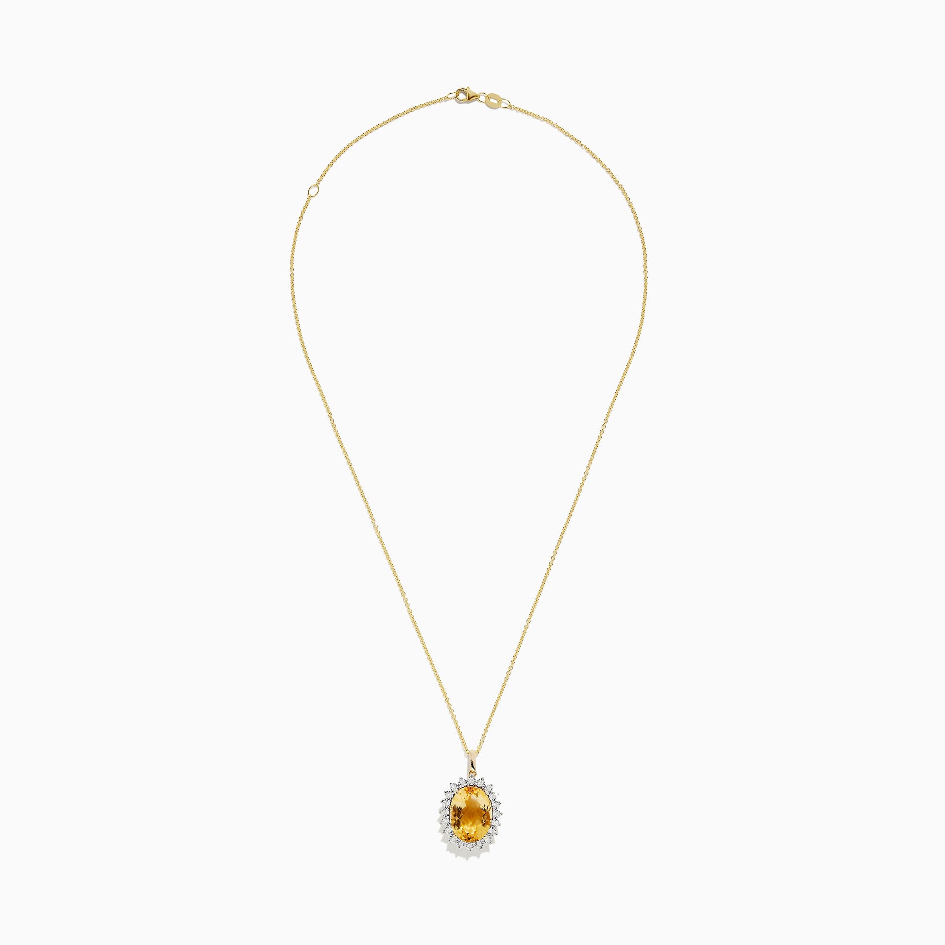 Sunset 14K Yellow Gold Diamond and Citrine Pendant