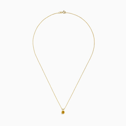 14K Yellow Gold Citrine Pendant, 0.48 TCW