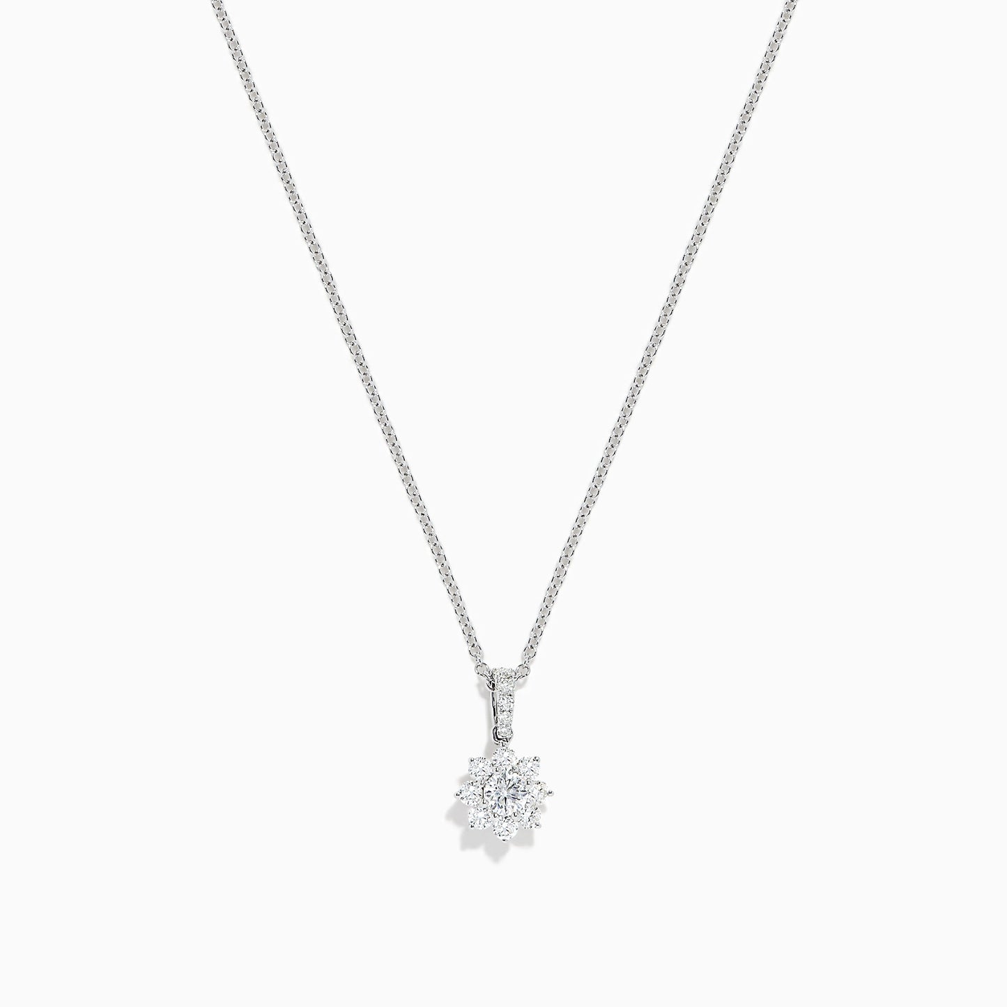 Bouquet 14K White Gold Diamond Flower Pendant, 0.43 TCW