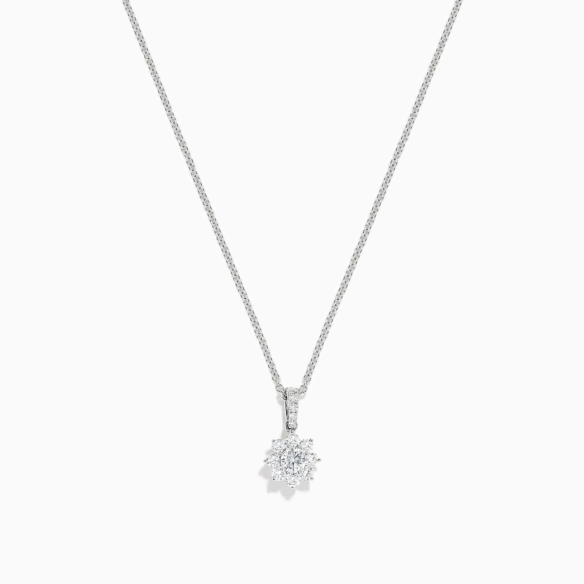Bouquet 14K White Gold Diamond Flower Pendant, 0.43 TCW