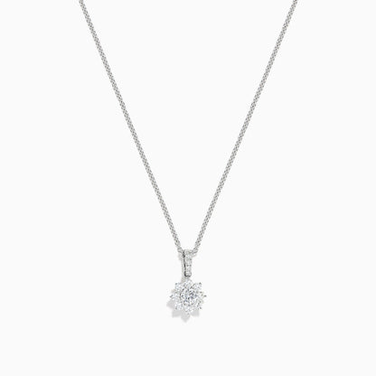Bouquet 14K White Gold Diamond Flower Pendant, 0.43 TCW