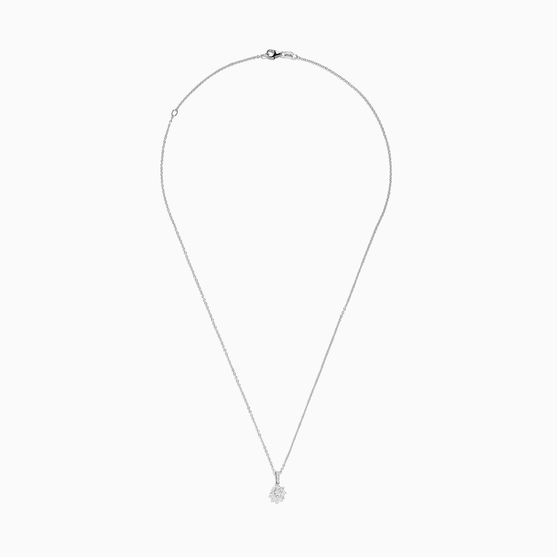 Bouquet 14K White Gold Diamond Flower Pendant, 0.43 TCW