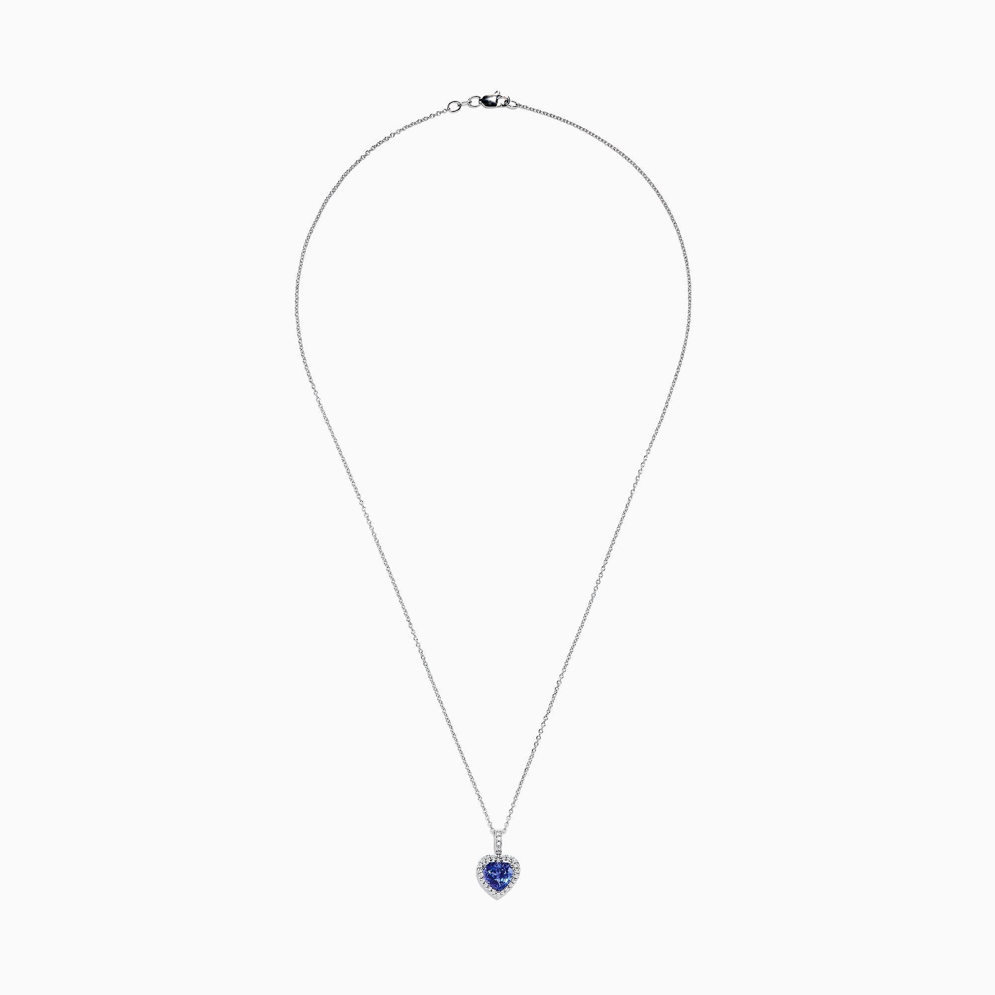 Nahla Siri 14K White Gold Tanzanite and Diamond Heart Pendant