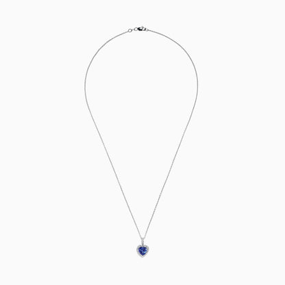 Nahla Siri 14K White Gold Tanzanite and Diamond Heart Pendant