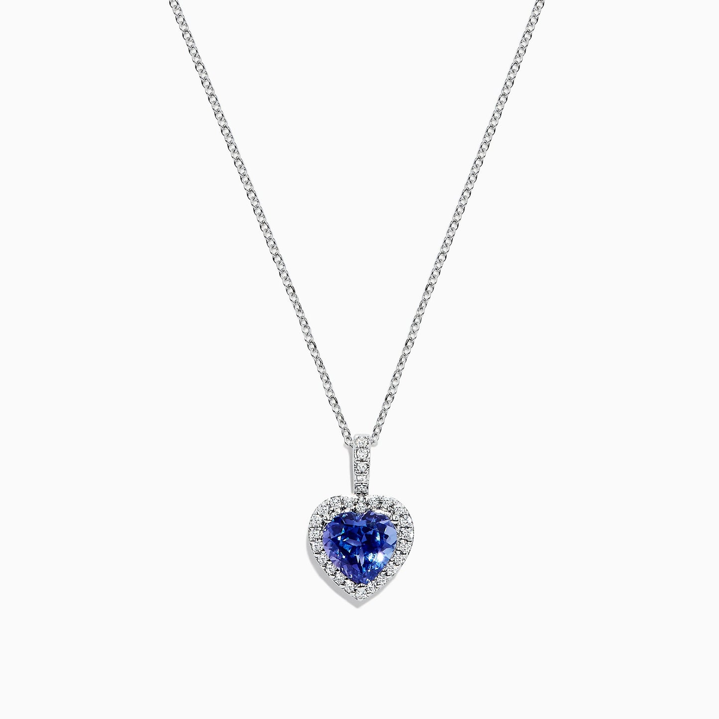 Nahla Siri 14K White Gold Tanzanite and Diamond Heart Pendant