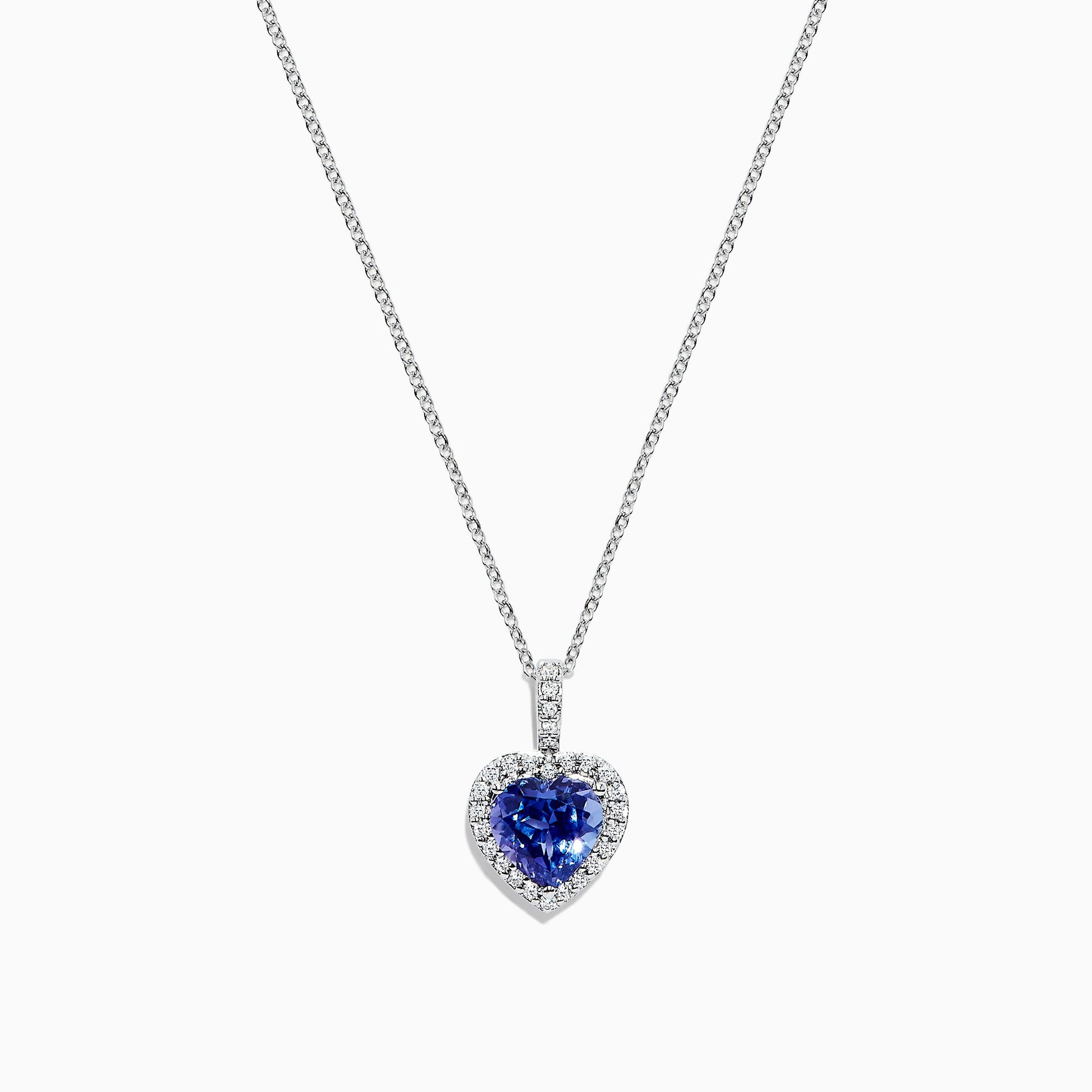 Nahla Siri 14K White Gold Tanzanite and Diamond Heart Pendant