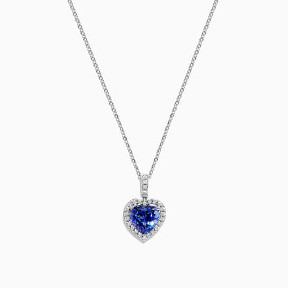 Nahla Siri 14K White Gold Tanzanite and Diamond Heart Pendant