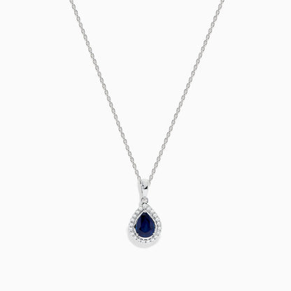 Royale Bleu 14K White Gold Sapphire and Diamond Pendant