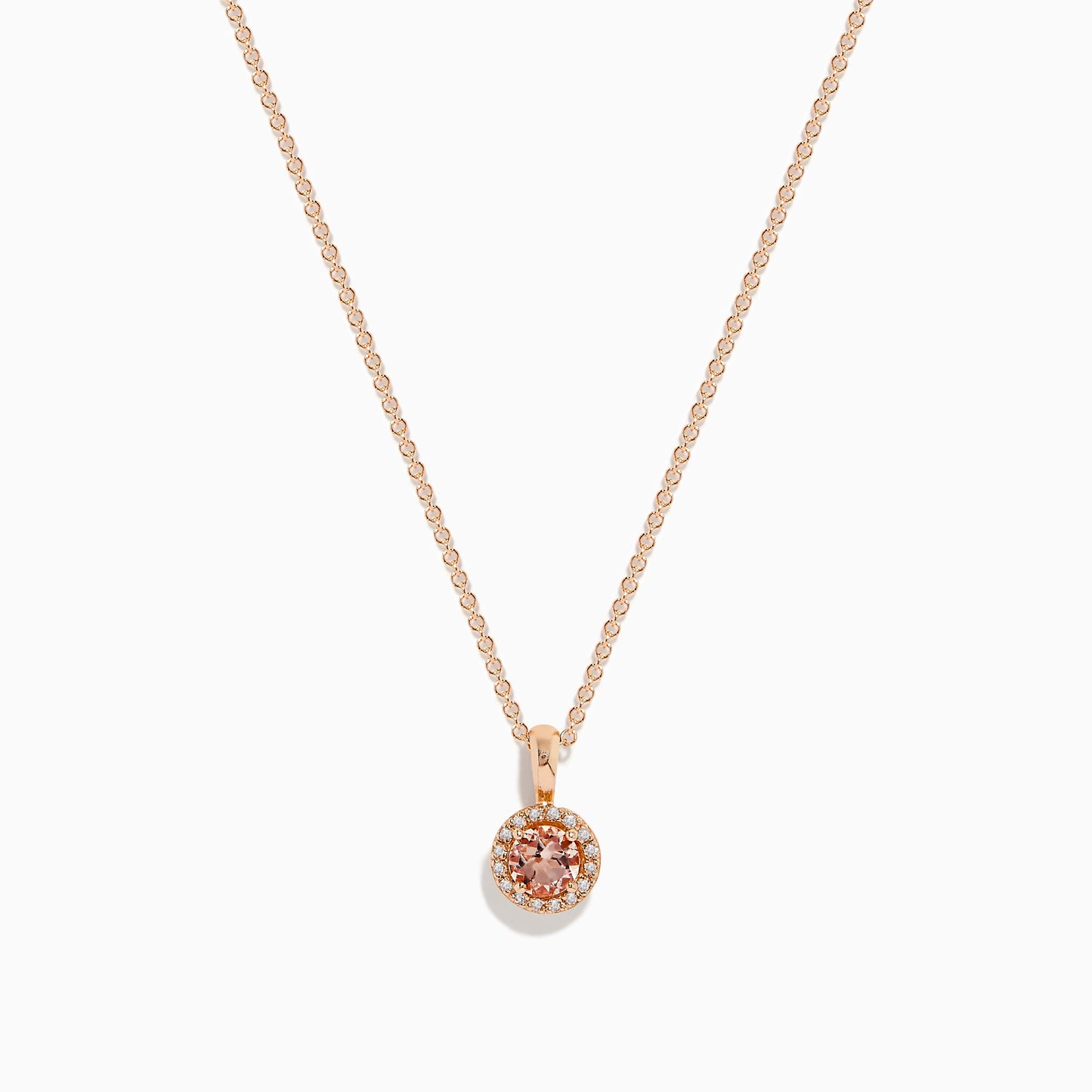Blush 14K Rose Gold Diamond and Morganite Pendant