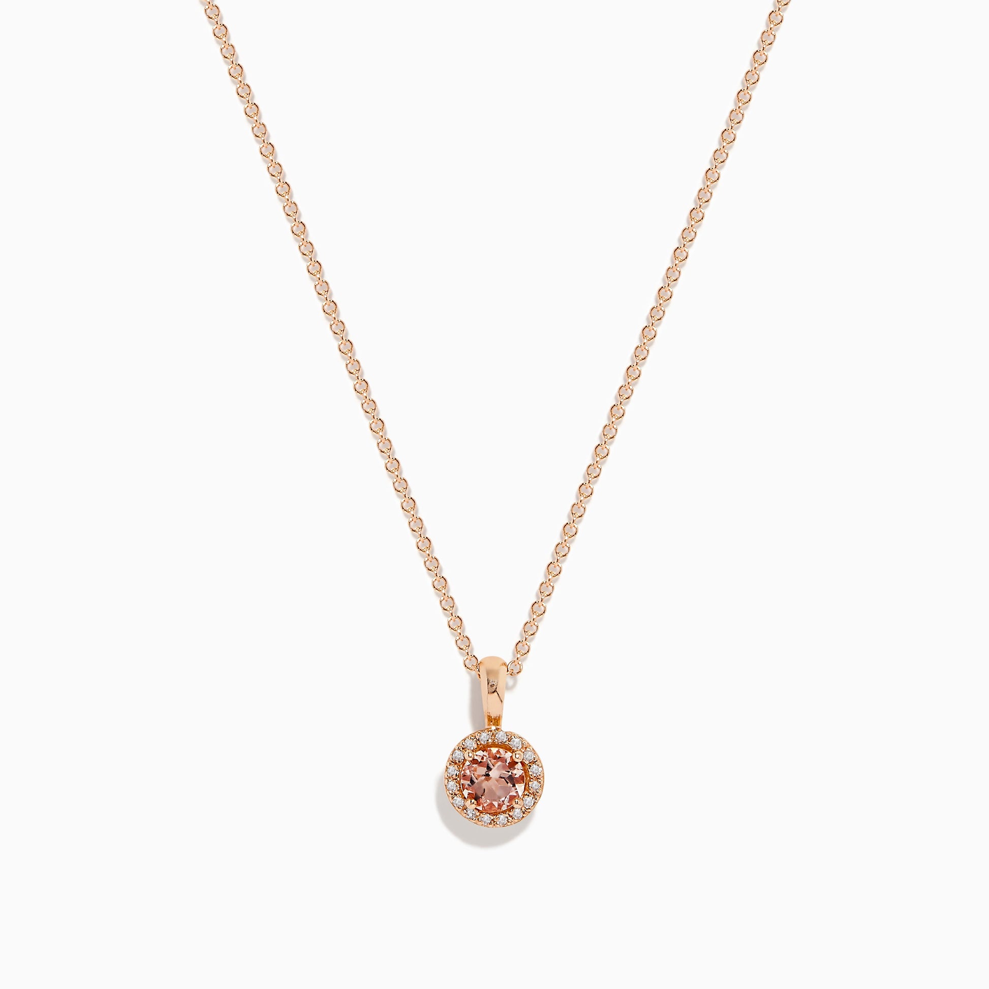 Blush 14K Rose Gold Diamond and Morganite Pendant