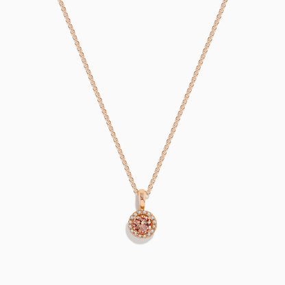 Blush 14K Rose Gold Diamond and Morganite Pendant