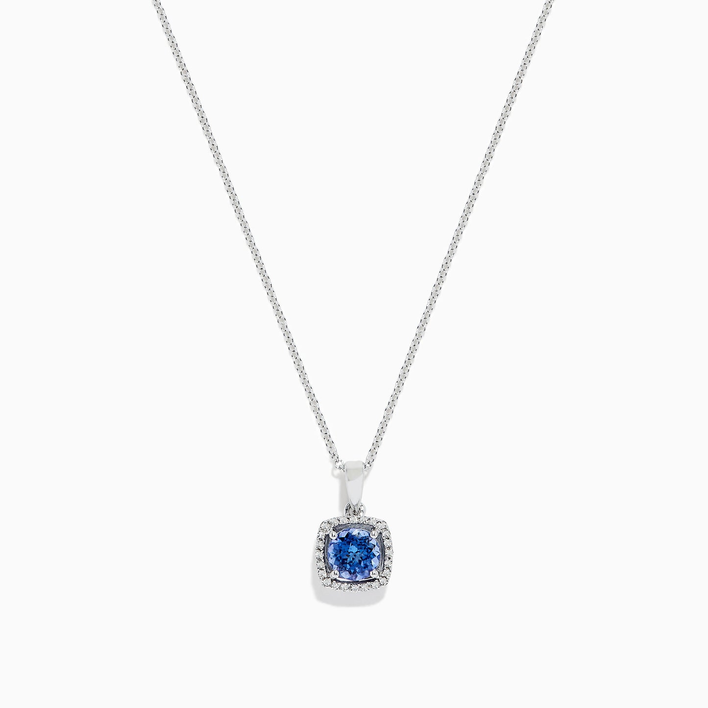 14K White Gold Tanzanite and Diamond Pendant, 0.83 TCW