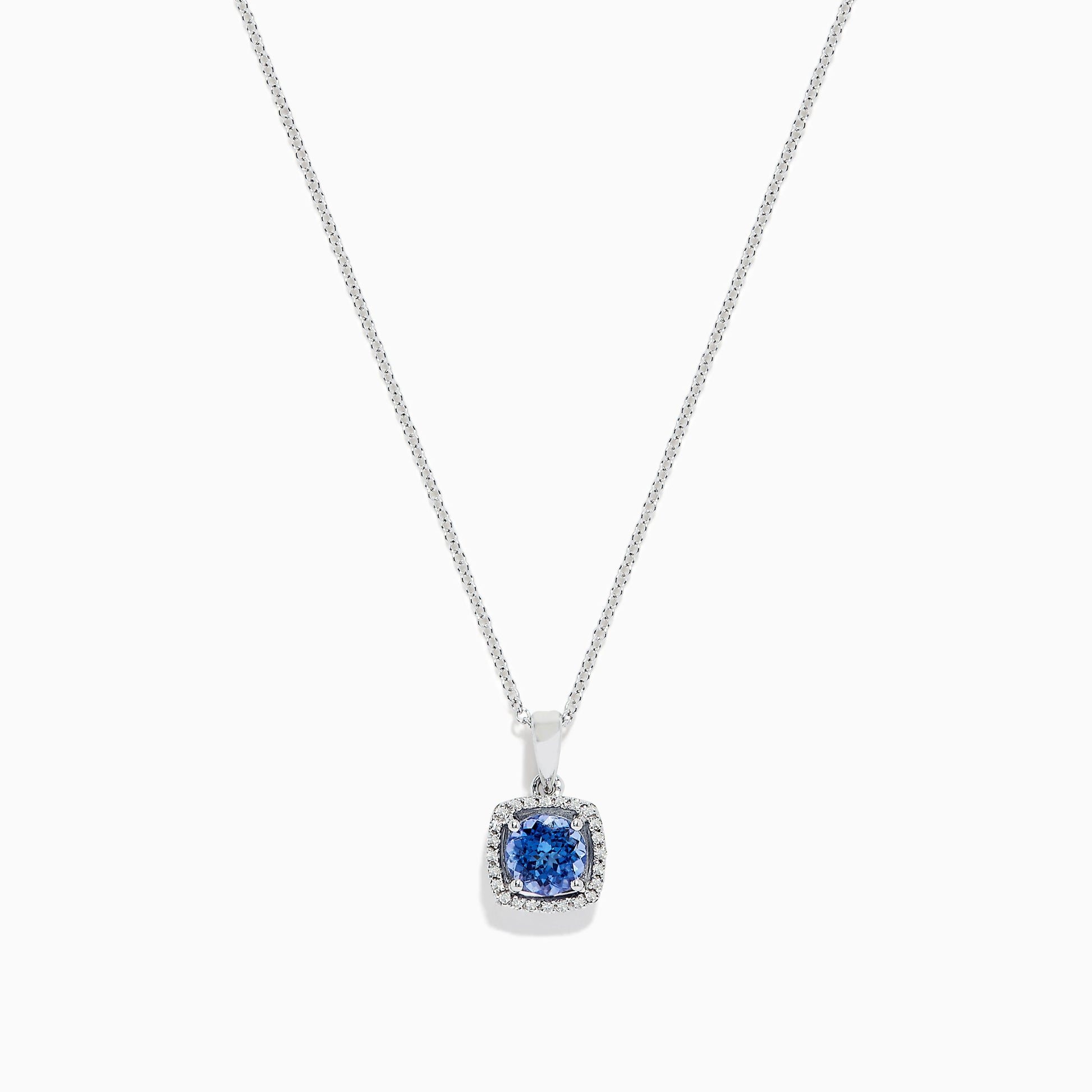 14K White Gold Tanzanite and Diamond Pendant, 0.83 TCW