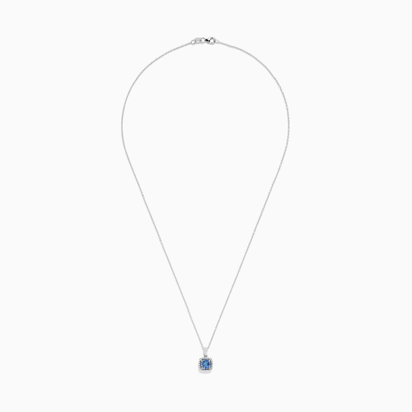 14K White Gold Tanzanite and Diamond Pendant, 0.83 TCW
