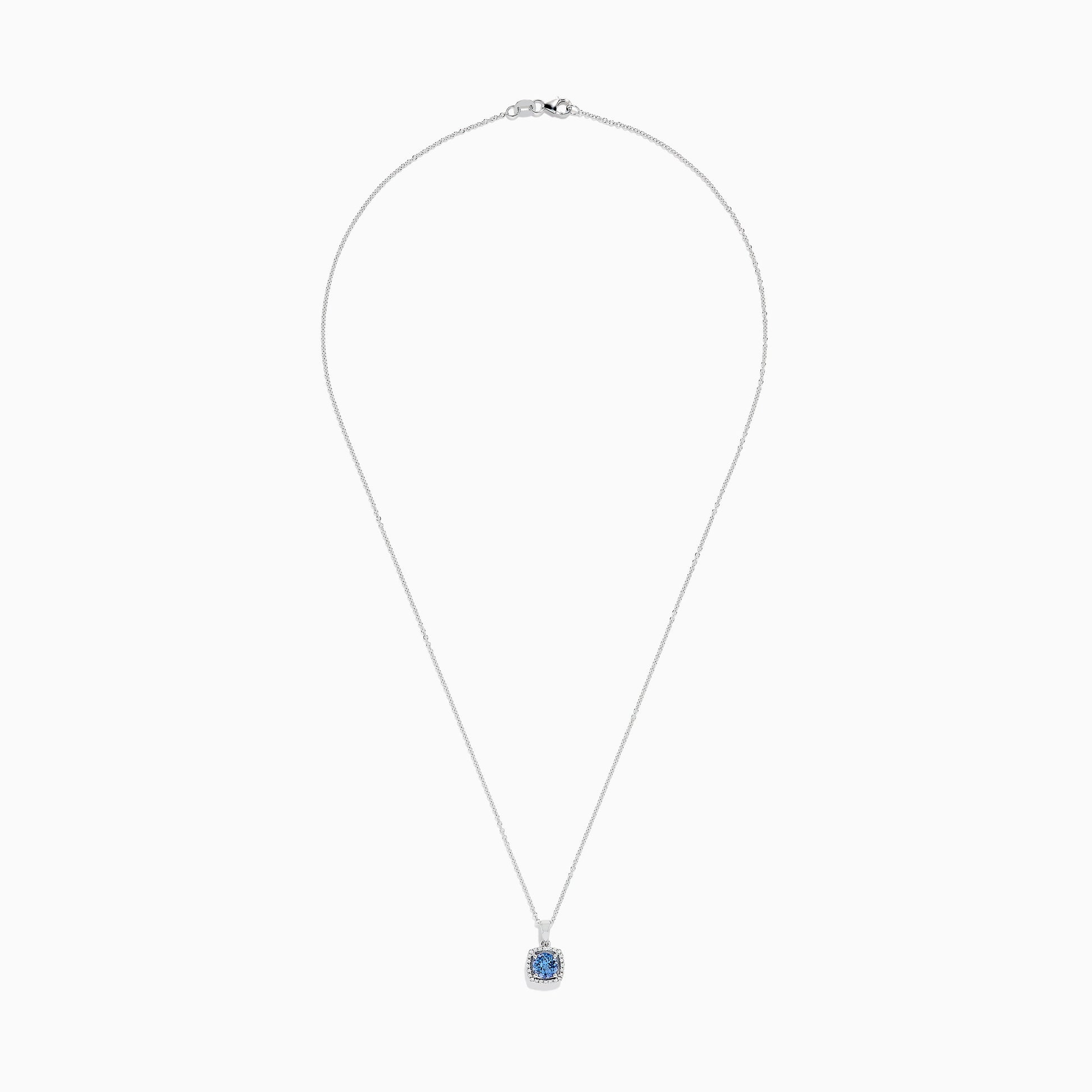 14K White Gold Tanzanite and Diamond Pendant, 0.83 TCW